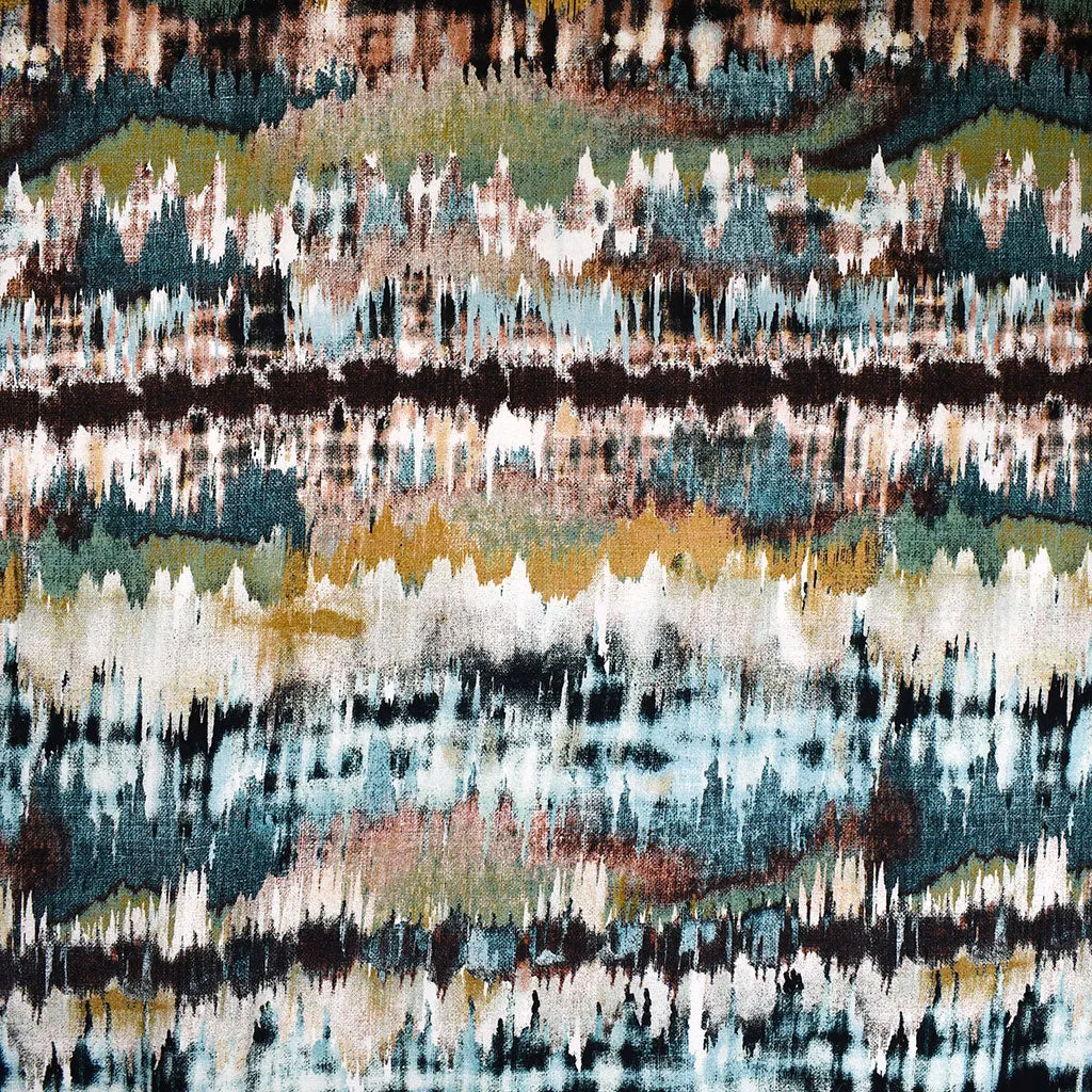 Abstract Watercolor Stripe Rayon Jersey Knit Aqua