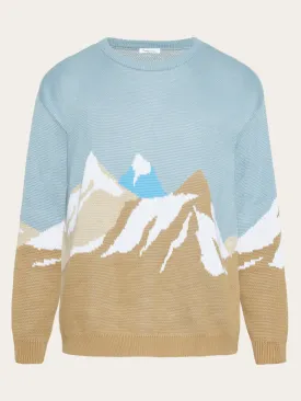 Crew mountain cotton knit - Regenerative Organic Certified® - GOTS/Vegan - Blue