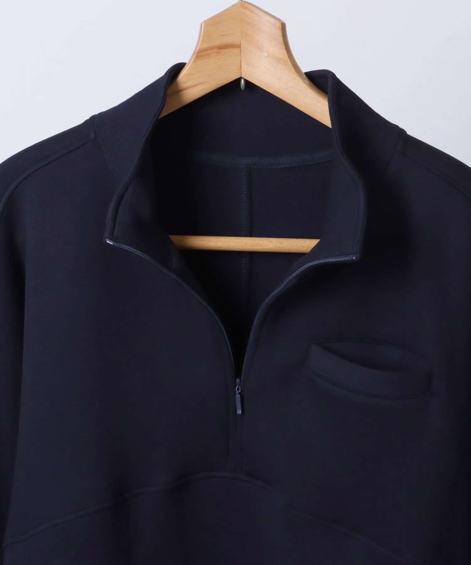half zip high neck pullover