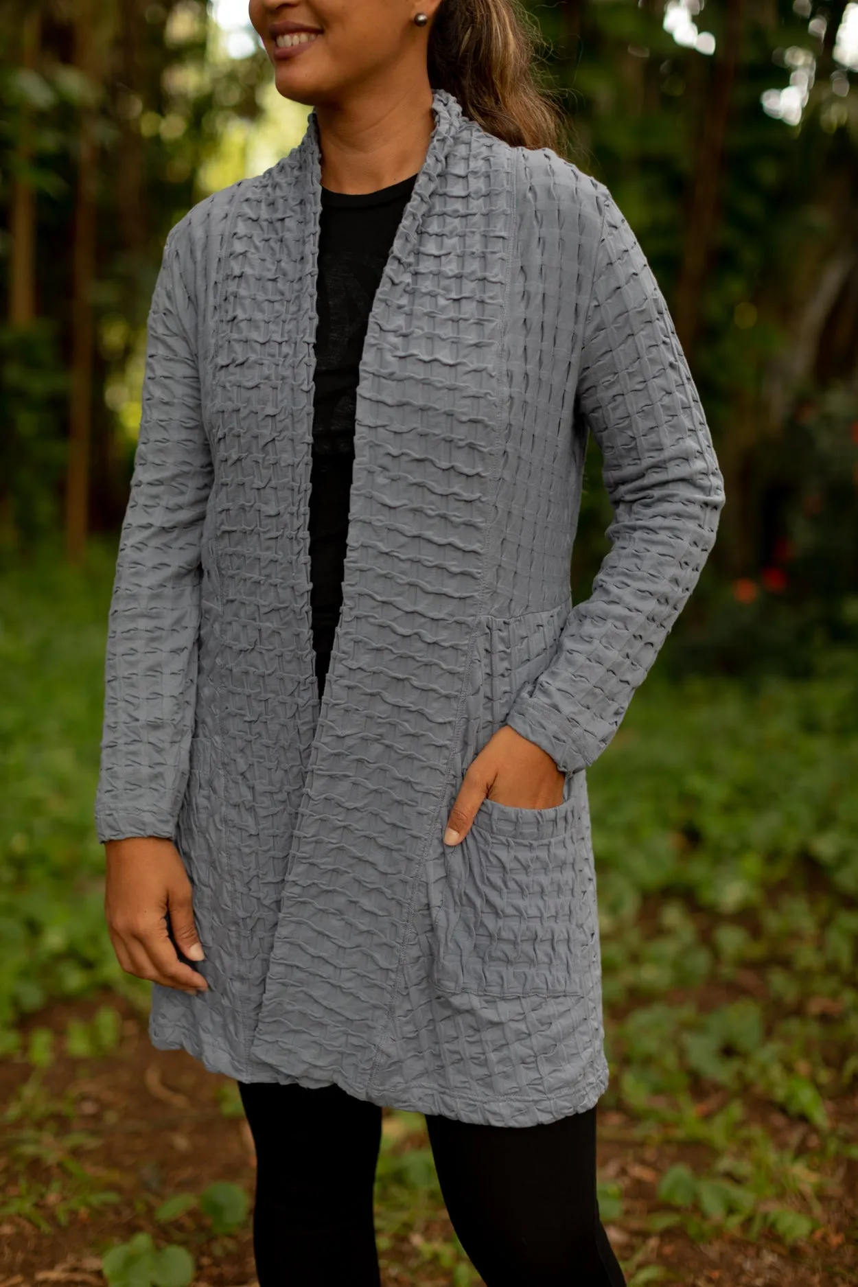 Waffle Weave Long Jacket